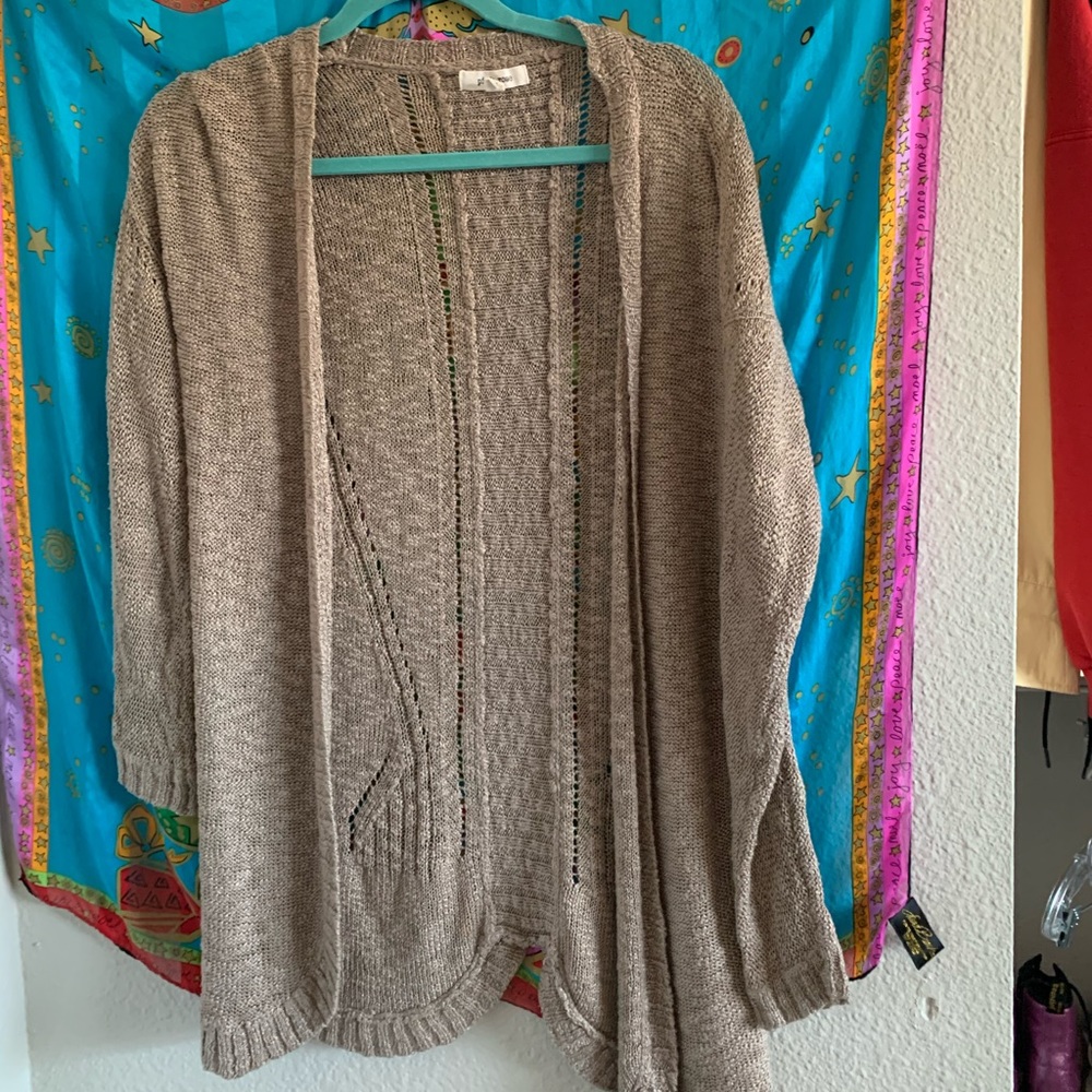 Brown cardigan!